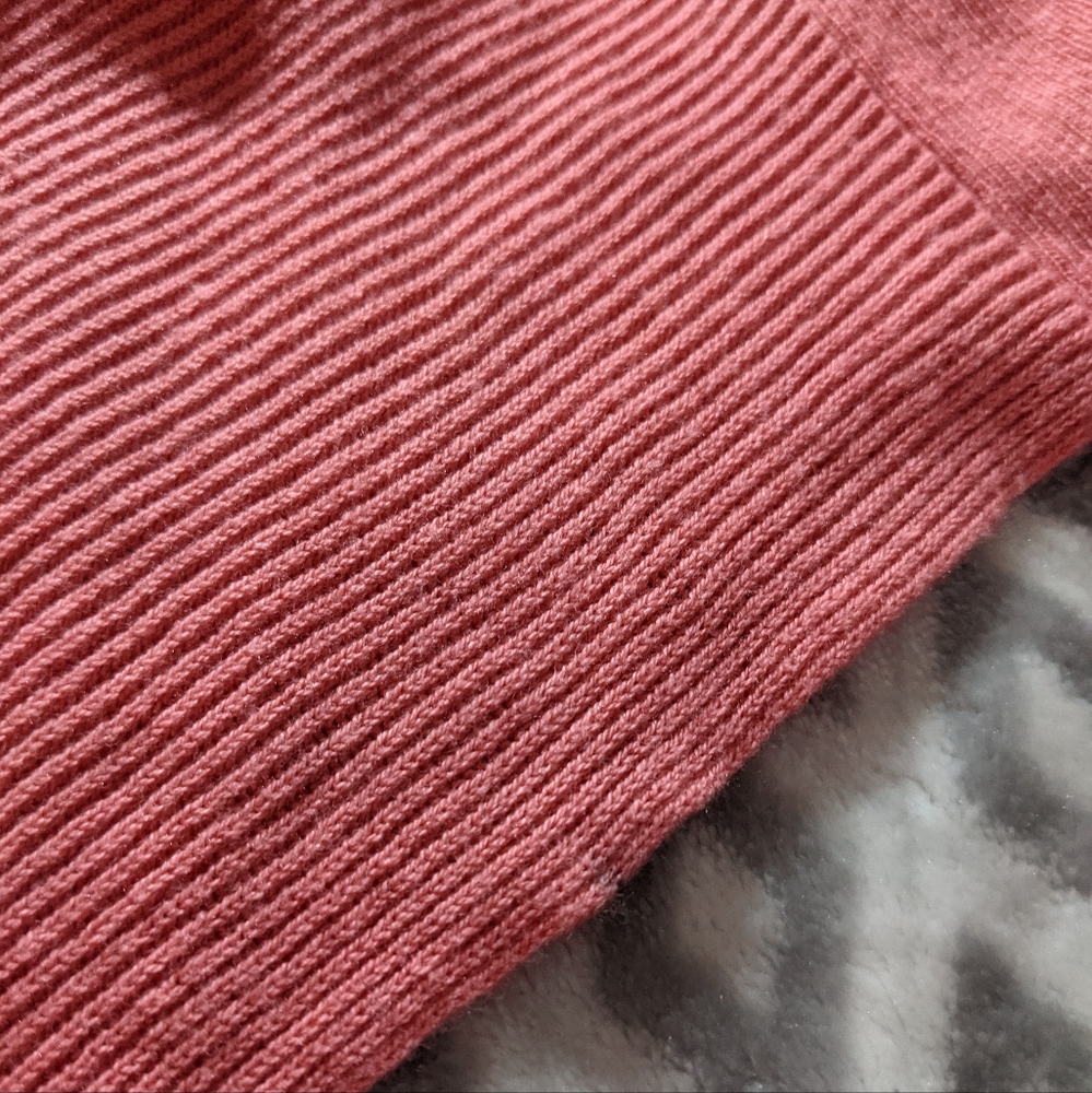 Coral cardigan Sweater Boho Ribbed Detailing Longer Length in Front Size Medium - Picture 15 of 16